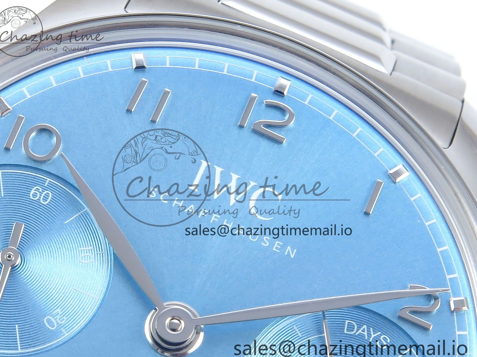 MIROTIME 0202 FashionForward Portugieser Auto IWC0562D APSF 1:1 Best Edition Light Blue Dial on SS Bracelet A 6994